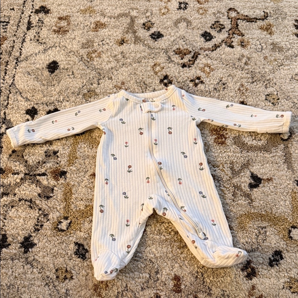 Carter's Cream and Pink Baby Footie
